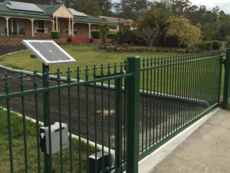 Ideal for remote areas, solar sliding gate automation operates independently of mains power.