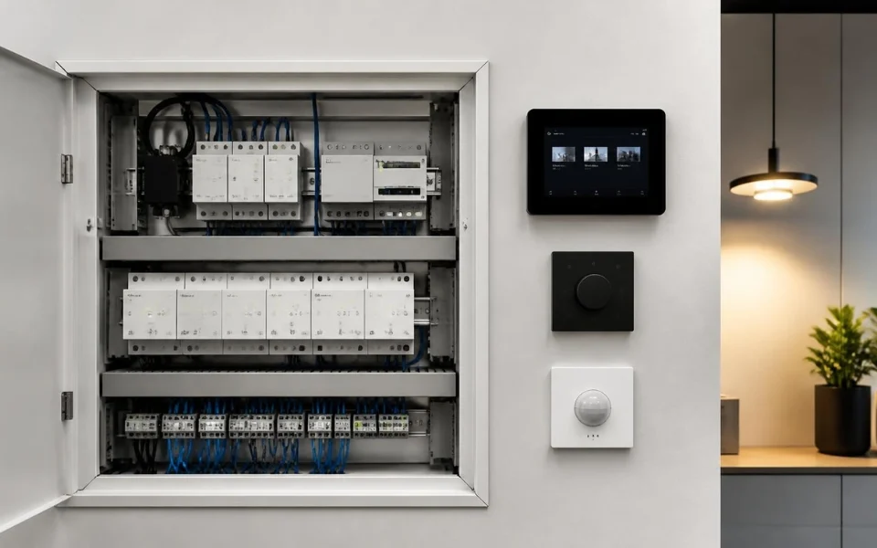 KNX System communication issues can be caused by power supply problems, wiring faults, ETS configuration errors, gateway settings, network issues and software compatibility — (AI-generated image; content provided by Digital Home Systems)