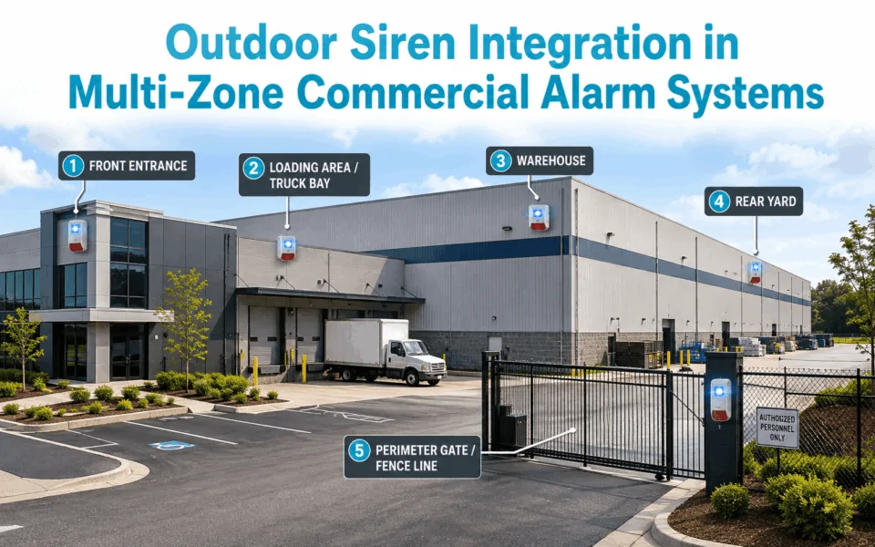 Outdoor Siren Integration in Multi-Zone Commercial Alarm Systems