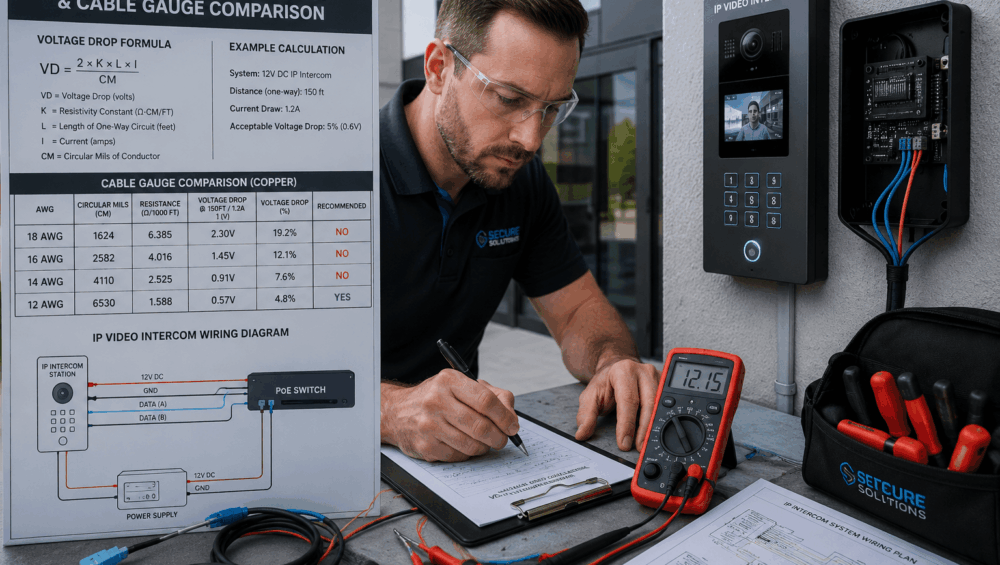 Calculate Intercom Cabling Voltage Drop and Select the Right Cable Gauge