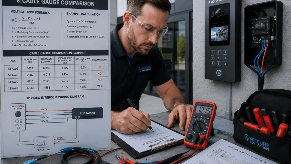 Calculate Intercom Cabling Voltage Drop and Select the Right Cable Gauge